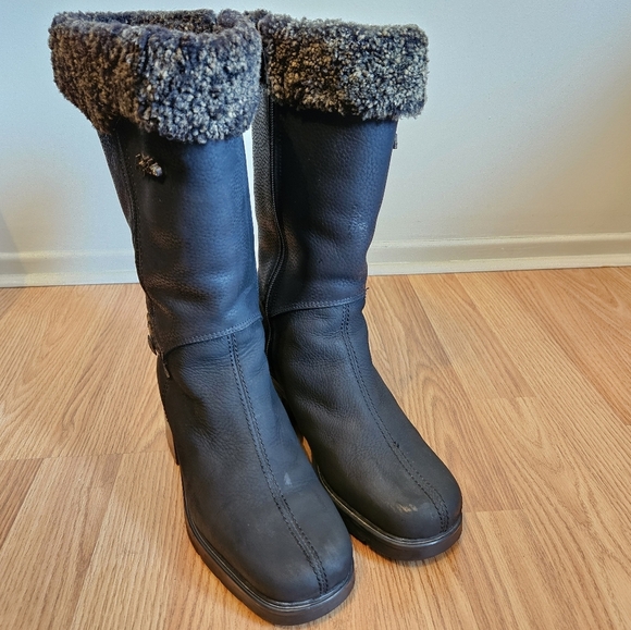 Anfibio Women's Moto Mid Calf Leather Biker Square Toe Black Boho Boots Size 37. - Picture 5 of 15